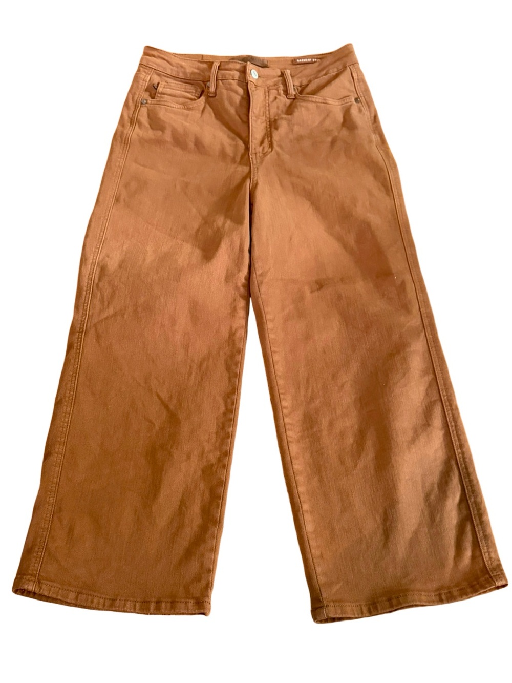 Judy Blue Camel Brown Tummy Control High Rise Wide Leg Crop Jeans 7/28 NWOT